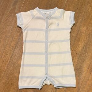 Ralph Lauren Light Blue and Cream Kids Bodysuit